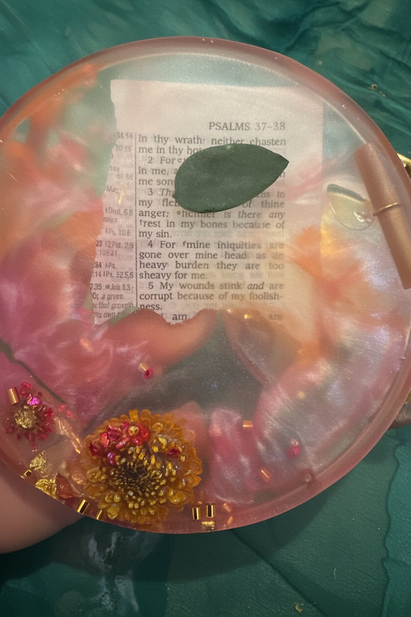 Psalms and Marigolds coasters