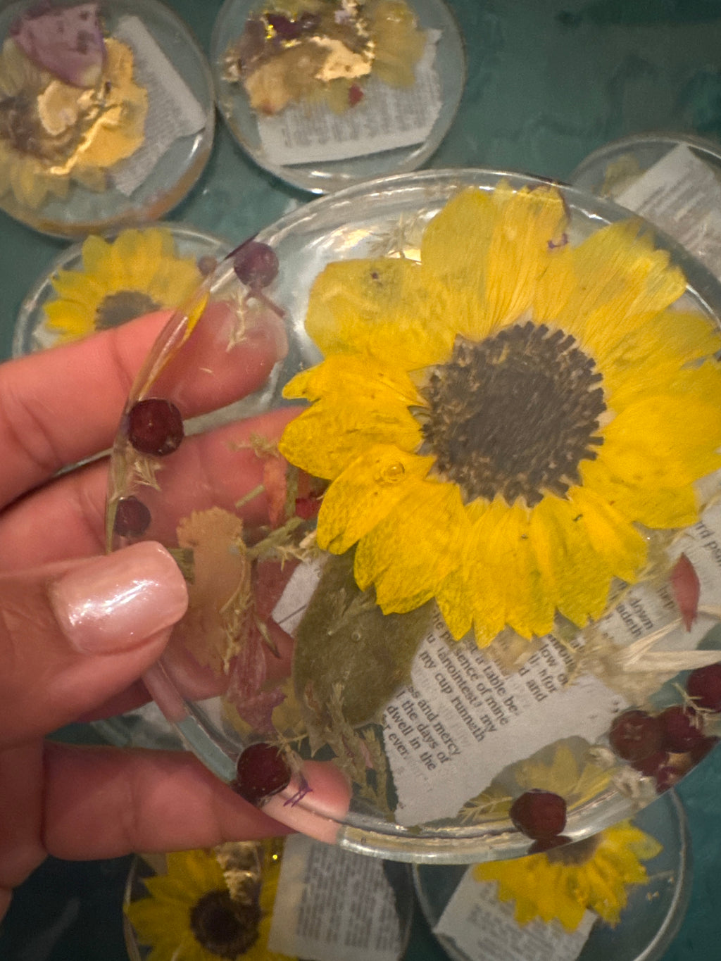 Sunflowers and Scriptures Coaster - Indv priced