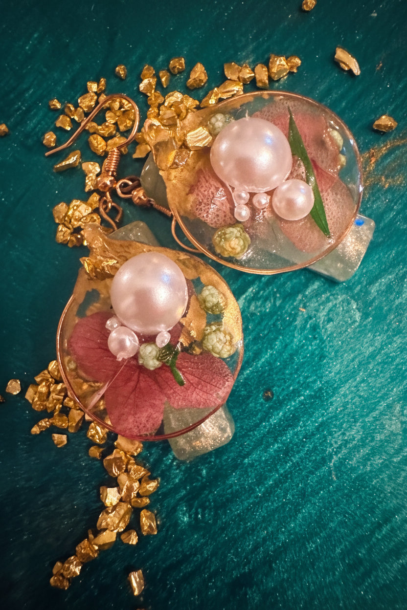Real Flowers in Resin pink