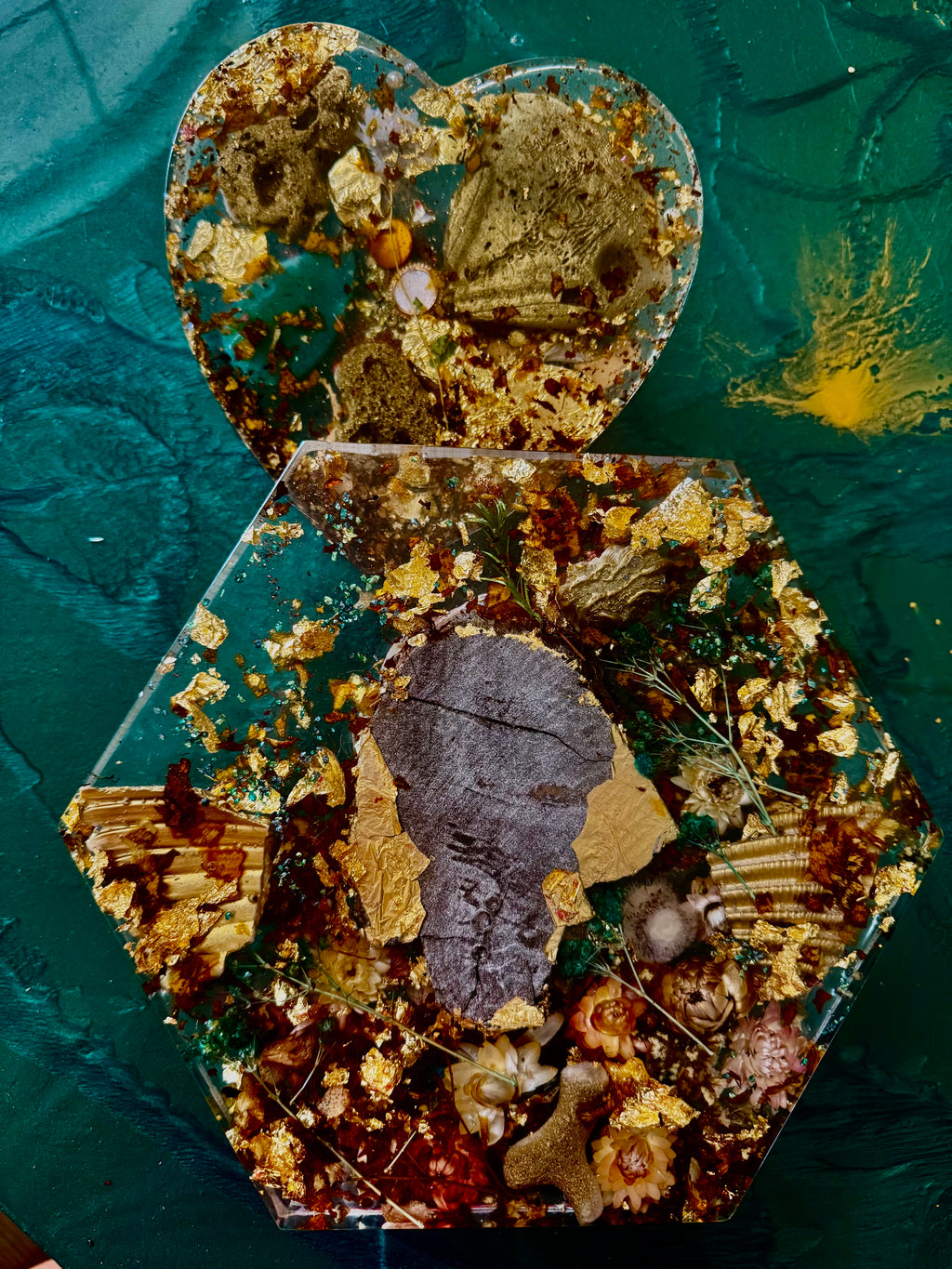 Sand Dollars - Shells and Preserved Flowers Tray Set
