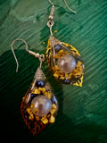 Blue and White Pearls Dangles