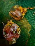 Pink floral and jade resin