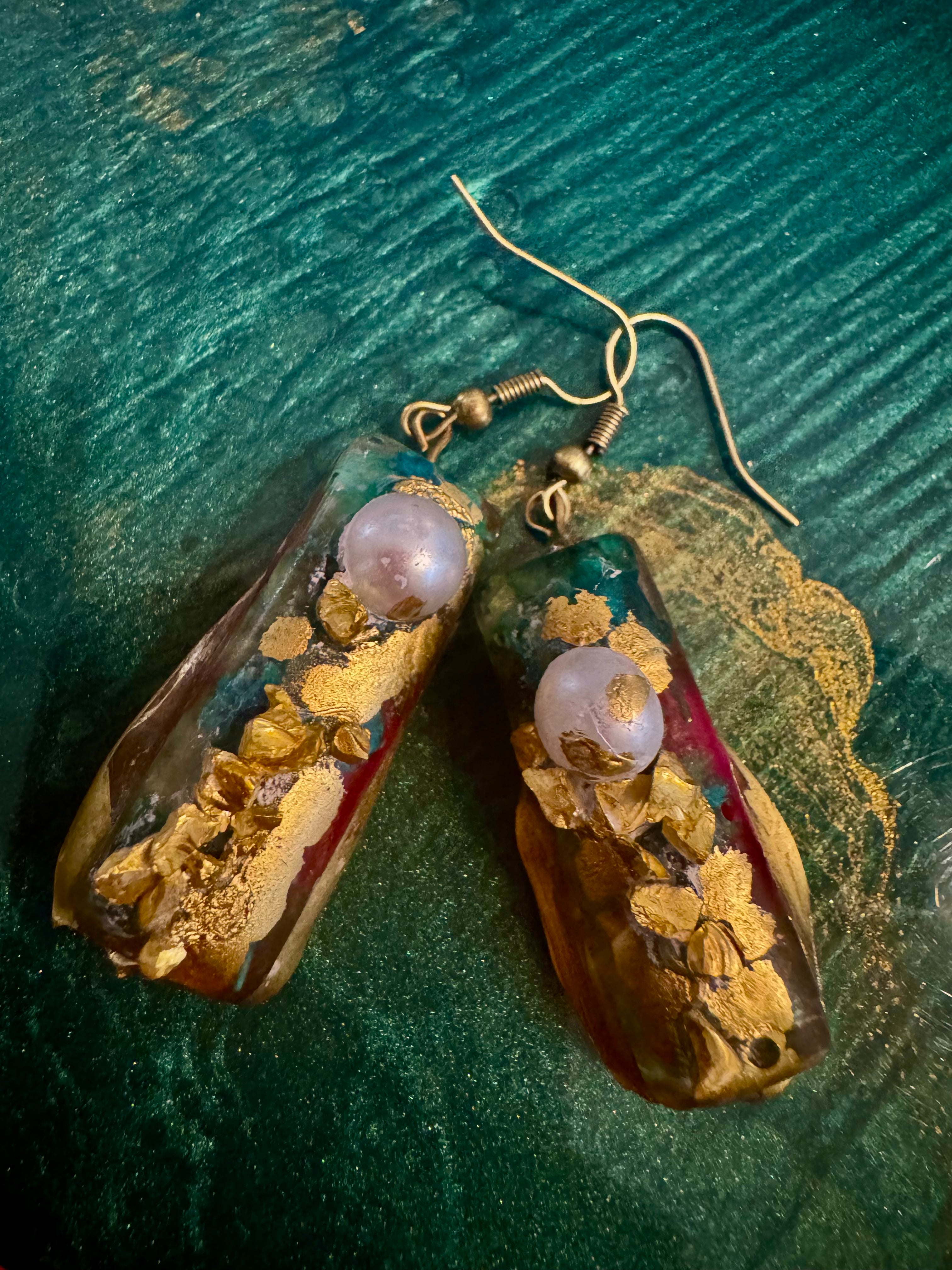 Turquoise Pink Pearl Drops