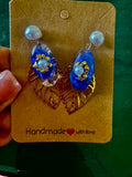 Blue and Gold Pearl Studs