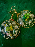 Green Malachite and mini green wild Flowers