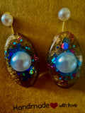 Blue Pearls Studs