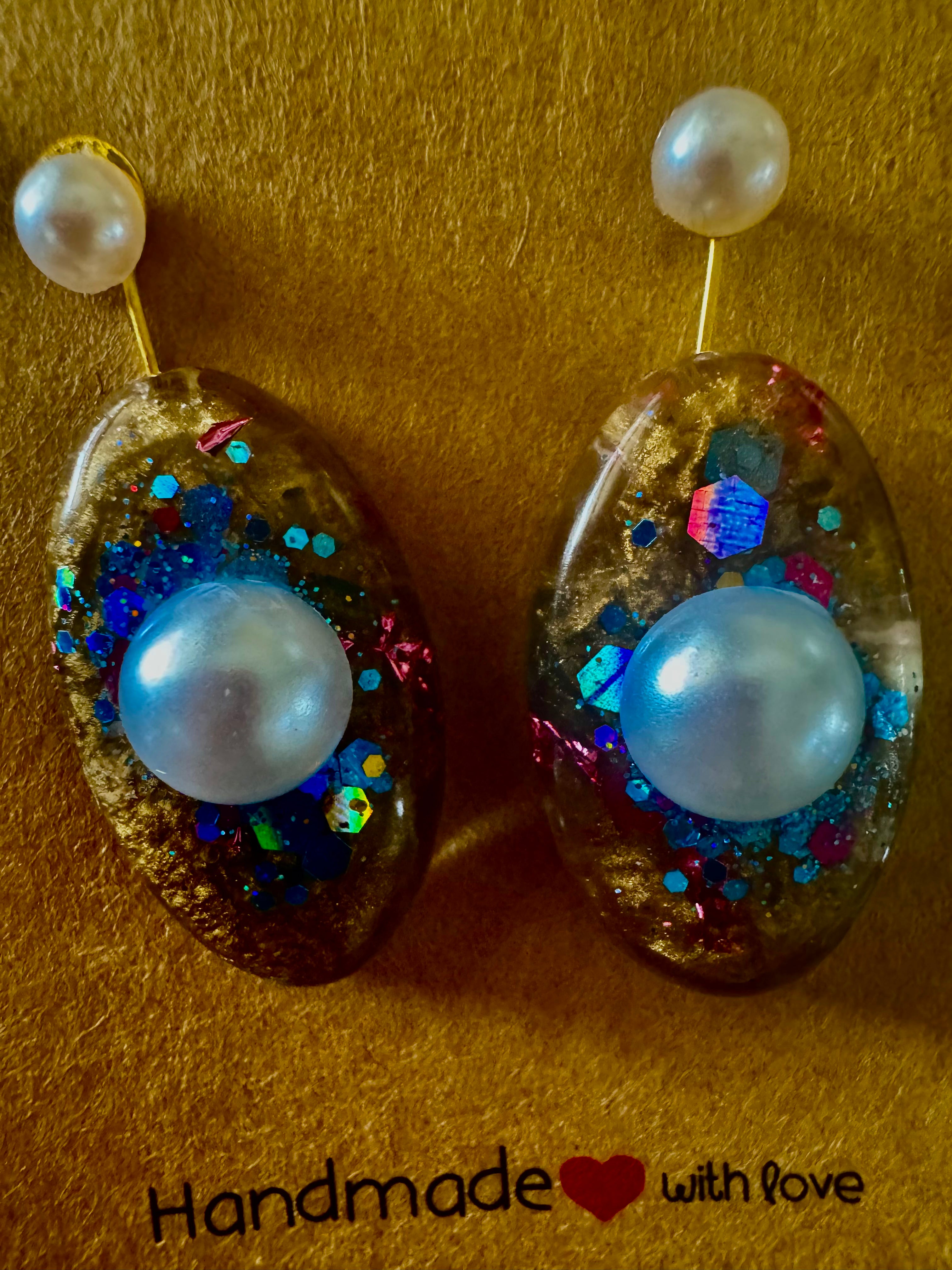 Blue Pearls Studs
